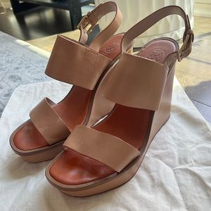 Authentic Tory Burch slingback wedge heels size 9.5